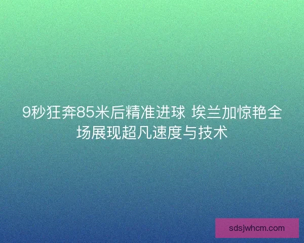 9秒狂奔85米后精准进球 埃兰加惊艳全场展现超凡速度与技术